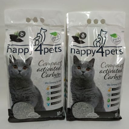 2 Adet Happy 4 Pets Aktif Karbonlu Topaklanan Kedi Kumu 10 Lt