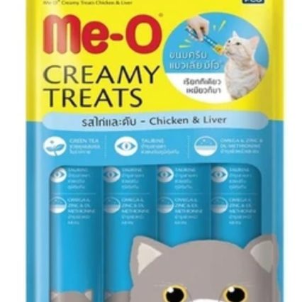 ‎Me-O Me-O Creamy Treats Tavuk ve Ciğerli Kedi Kreması Ödülü