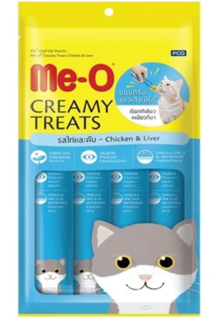 Me-O Me-O Creamy Treats Tavuk ve Ciğerli Kedi Kreması Ödülü