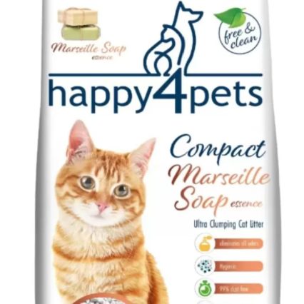 Happy4Pets Sabun Kokulu Topaklaşan Bentonit Kedi Kumu İnce Taneli 10lt