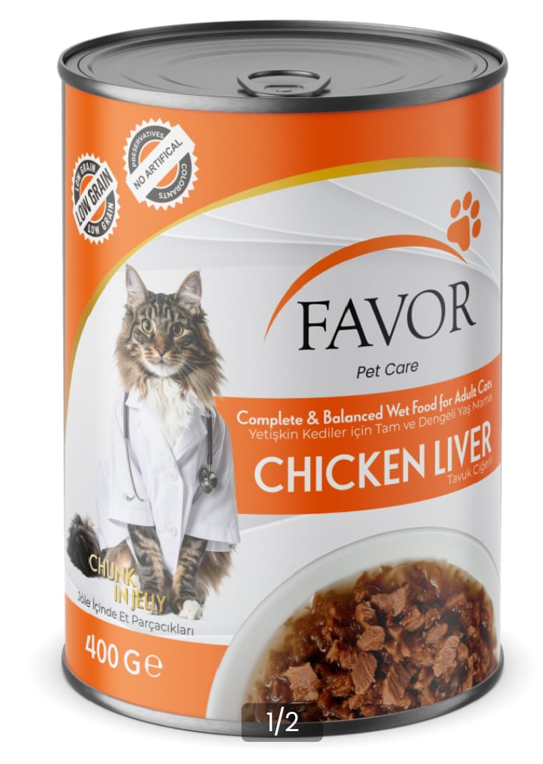 Favor Tavuk Ciğerli Kedi Konservesi 400 Gr
